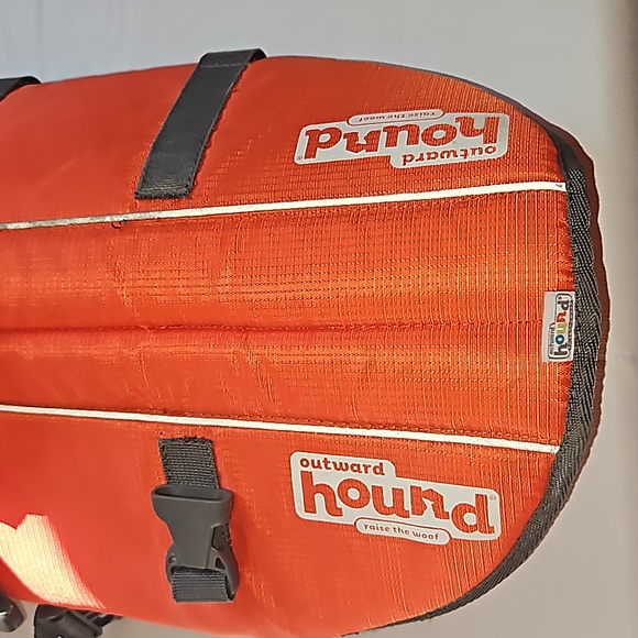 Outward Hound Granby Splash Life Jacket Size Medium Orange/Gray - Picture 2 of 11